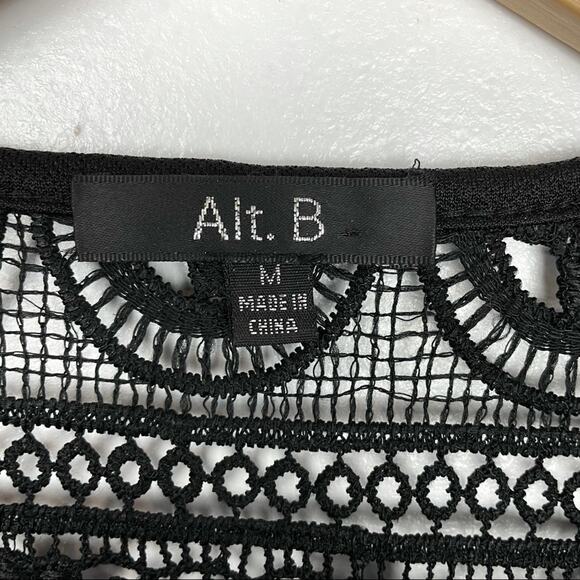 Lace Embroidered Jacket Black Zip Up Moto Style Med - Picture 8 of 9